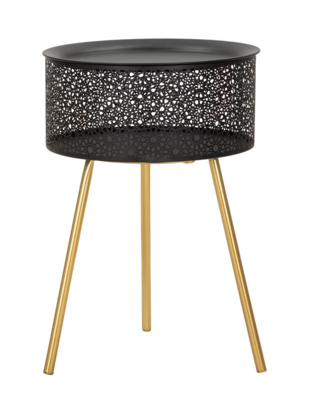 Tavolino da salotto in metallo oro, Ø35x50 cm – Blacky