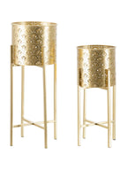 Portavaso da terra in metallo oro, Ø21x52-19x42 cm – Golvy Stand