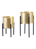 Portavaso da terra in metallo oro, Ø21x38-19x28 cm – Glissy Stand
