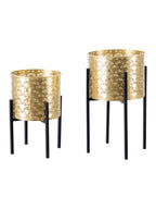 Portavaso da terra in metallo oro, Ø21x38-19x28 cm – Glissy Stand