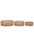 Svuotatasche decorativo in fibre naturali marrone, Ø50x16-40x14-30x12 cm – Fuji