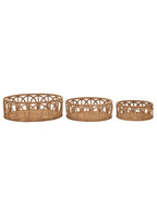 Svuotatasche decorativo in fibre naturali marrone, Ø50x16-40x14-30x12 cm – Fuji
