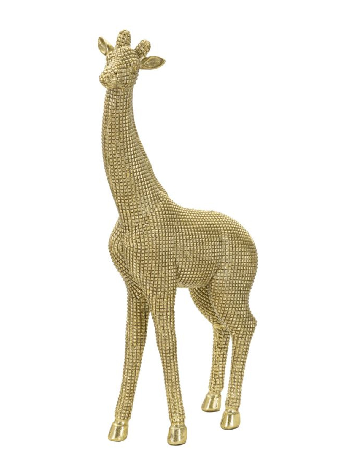 Scultura decorativa in resina oro, 19,8x8x40 cm – Giraffa