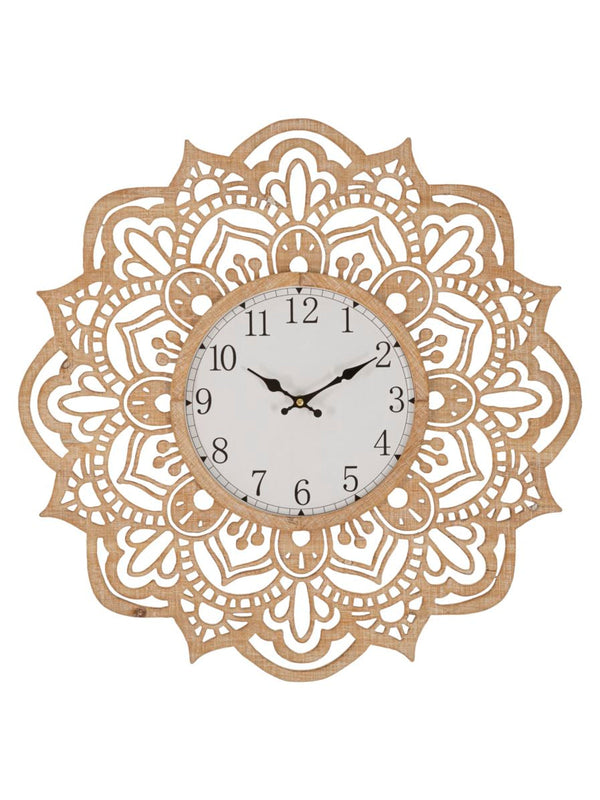 Orologio da parete in legno oro, Ø60x4,5 cm – Carving