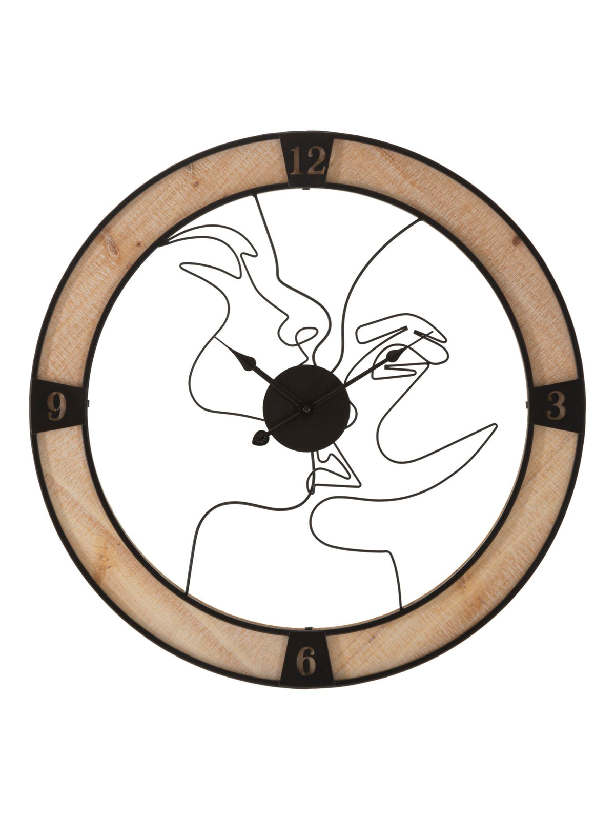 Orologio da parete in metallo nero, Ø60x3 cm – Couple