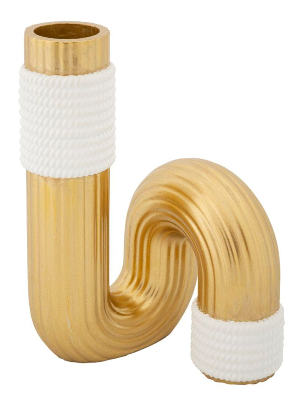 Vaso decorativo in tessuto oro, 10,7x10,7x18,3 cm – Bann