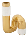 Vaso decorativo in tessuto oro, 10,7x10,7x18,3 cm – Bann