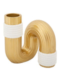 Vaso decorativo in tessuto oro, 10,5x10,5x12,7 cm – Bann