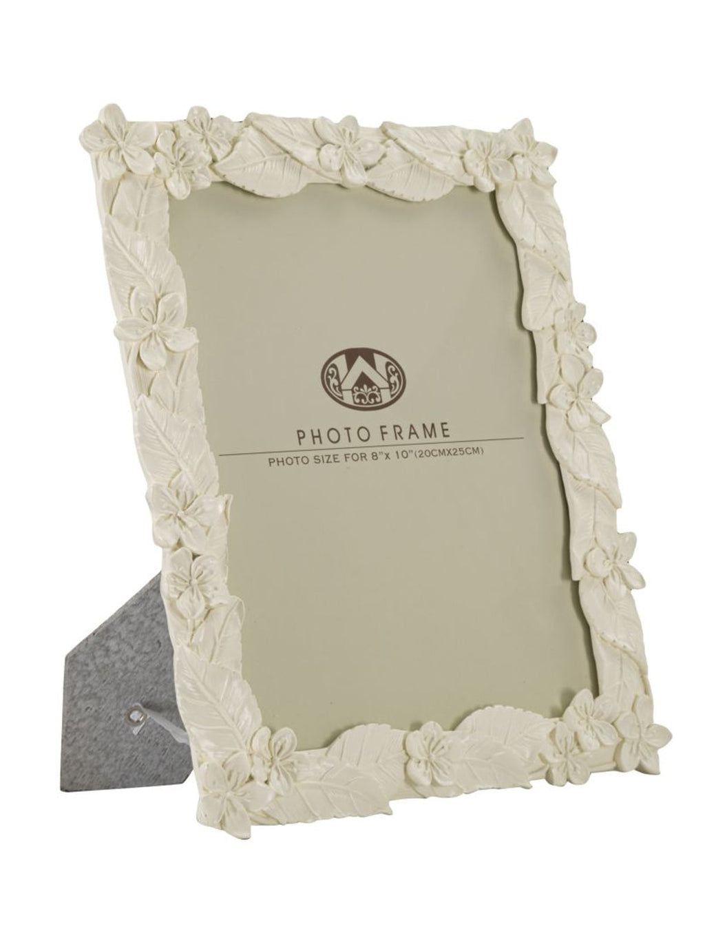 Cornice portafoto in resina, 26x2x30,7 cm – Leaf Cream