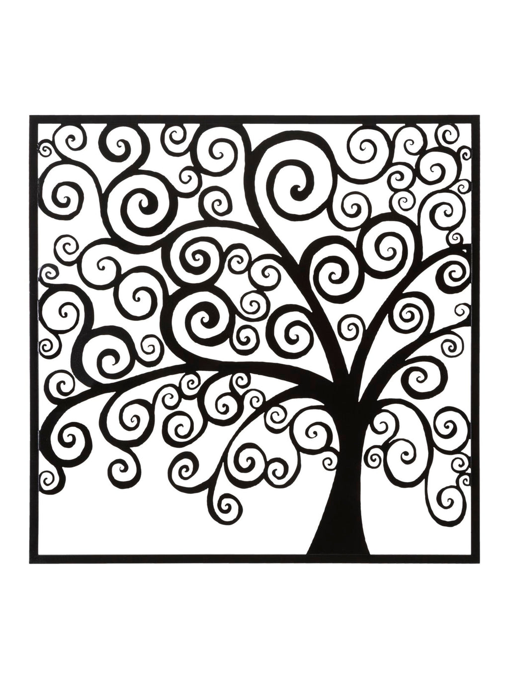 Pannello decorativo da parete in ferro nero, 100x1x100 cm – Three Plus