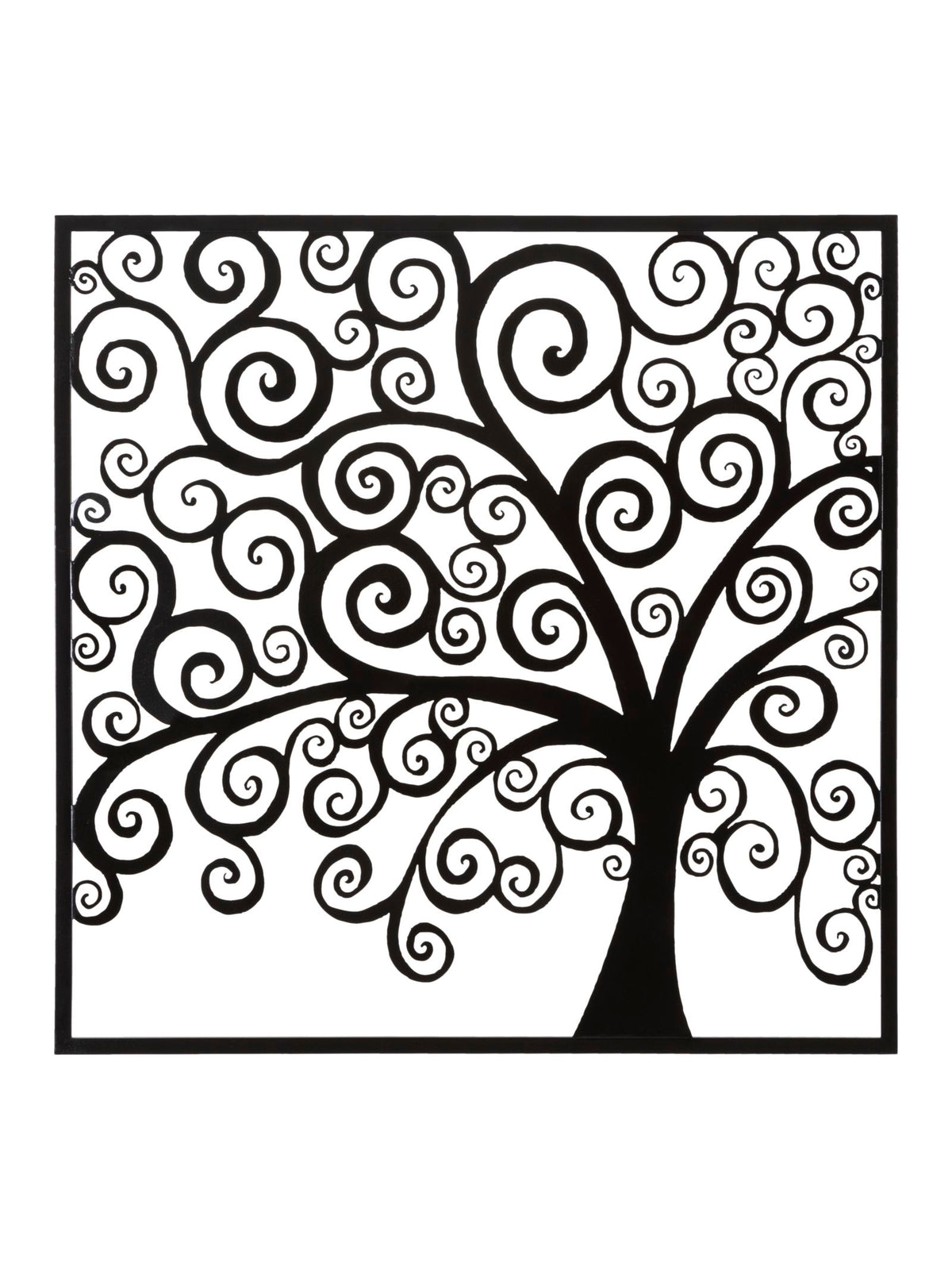 Pannello decorativo da parete in ferro nero, 100x1x100 cm – Three Plus
