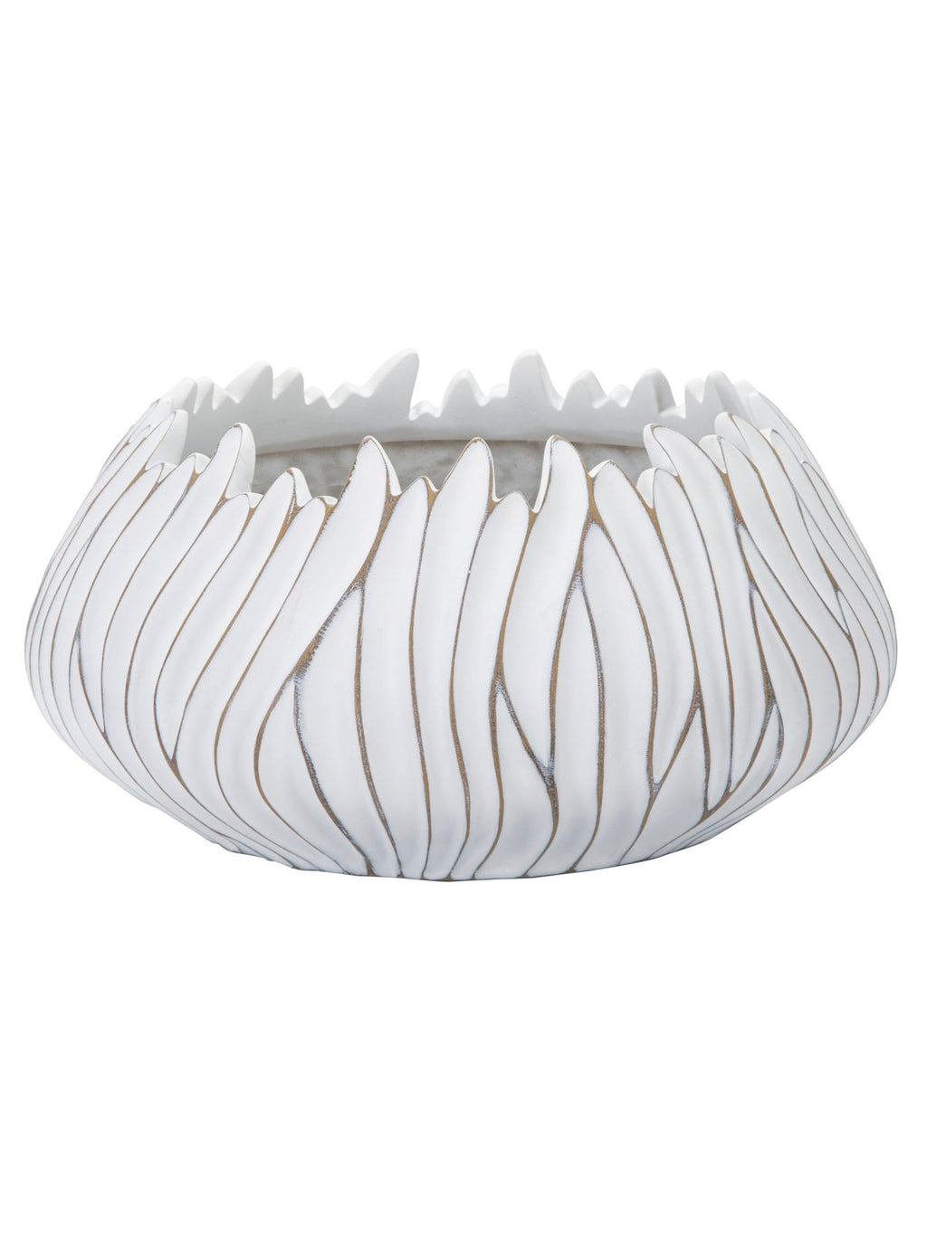 Vaso decorativo in resina bianca, Ø40x20 cm – Gaspeau Honduras