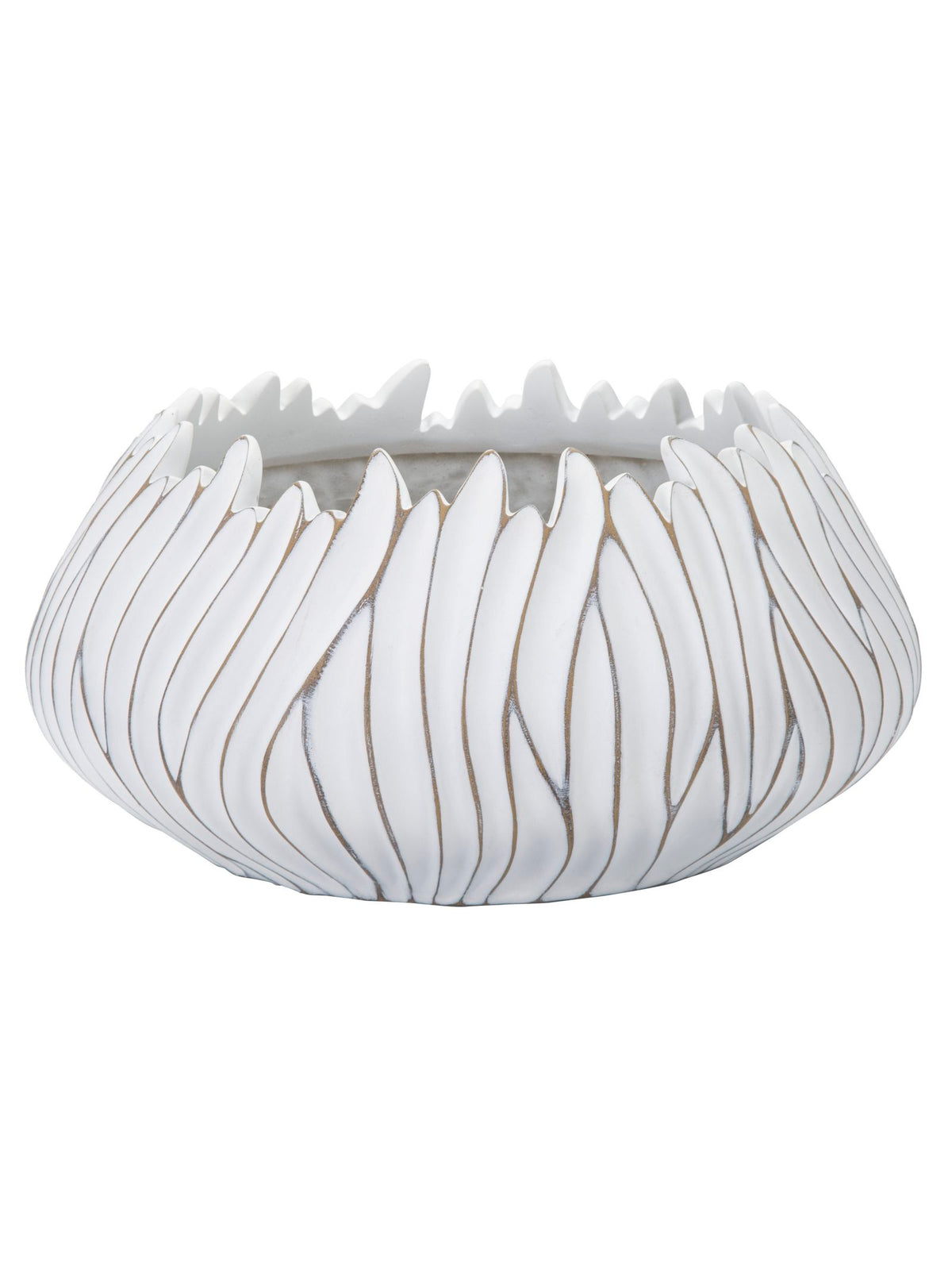 Vaso decorativo in resina bianca, Ø40x20 cm – Gaspeau Honduras