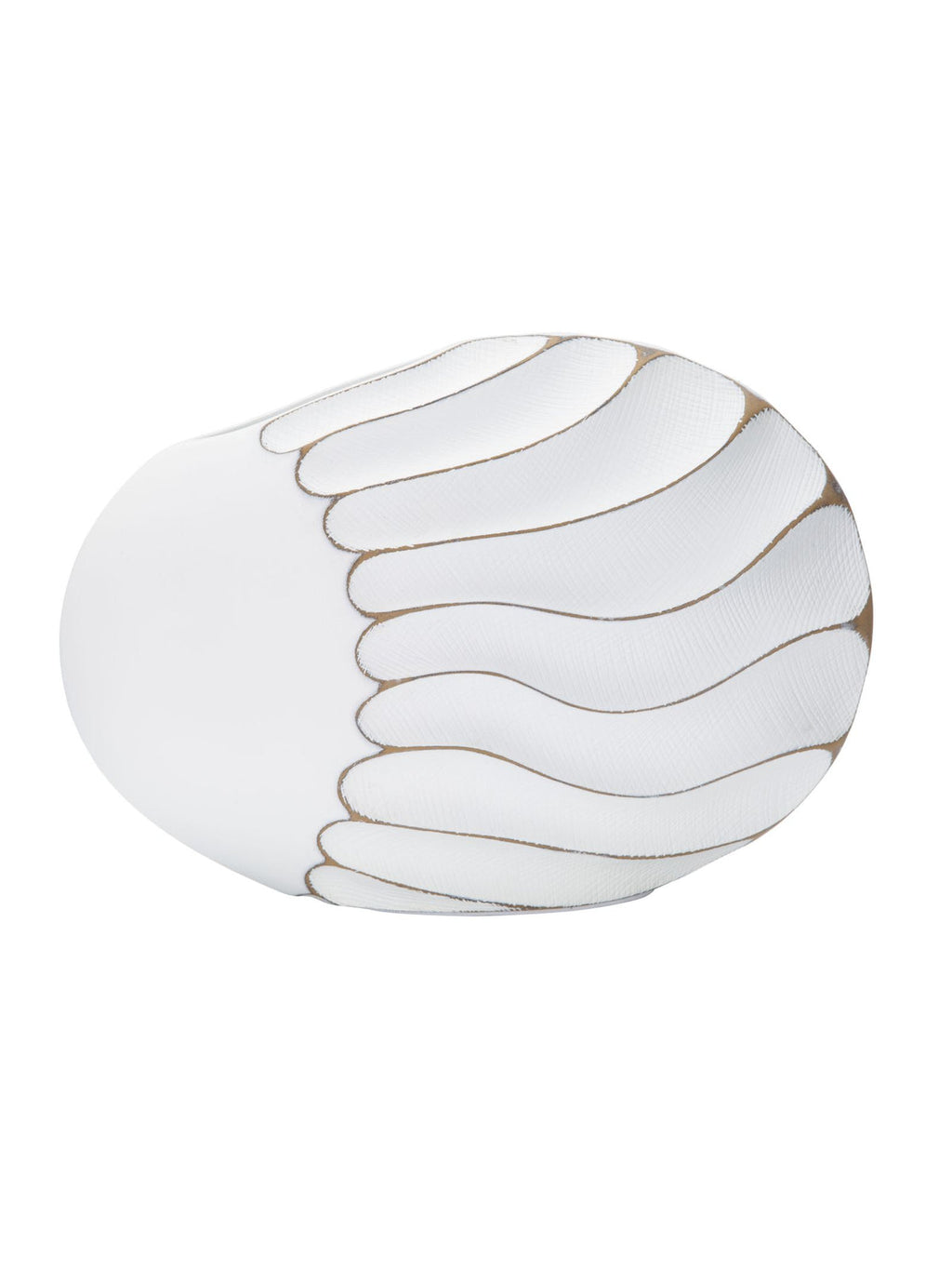Vaso decorativo in resina bianca, 34x11,5x24,5 cm – Lines