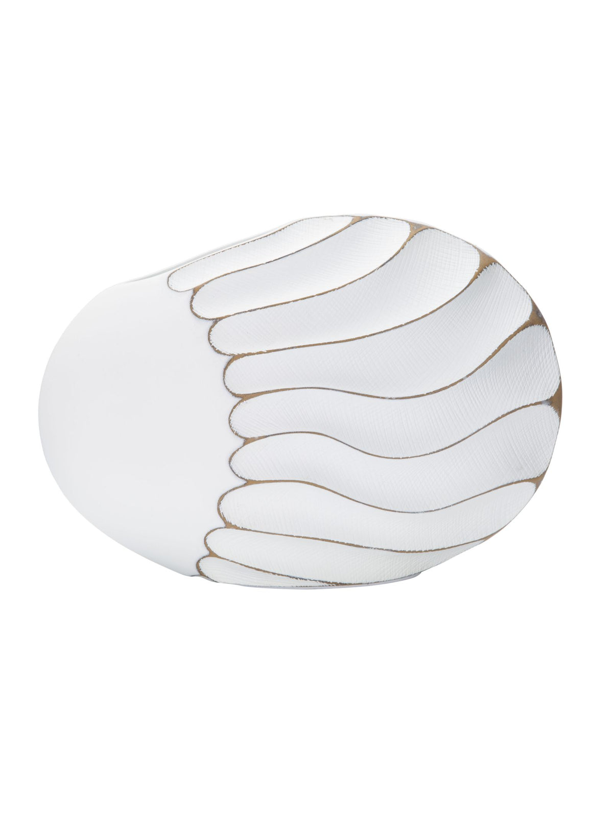 Vaso decorativo in resina bianca, 34x11,5x24,5 cm – Lines