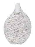Vaso decorativo in resina bianca, 30,5x11,5x46,5 cm – Nairobi