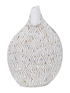 Vaso decorativo in resina bianca, 30,5x11,5x46,5 cm – Nairobi
