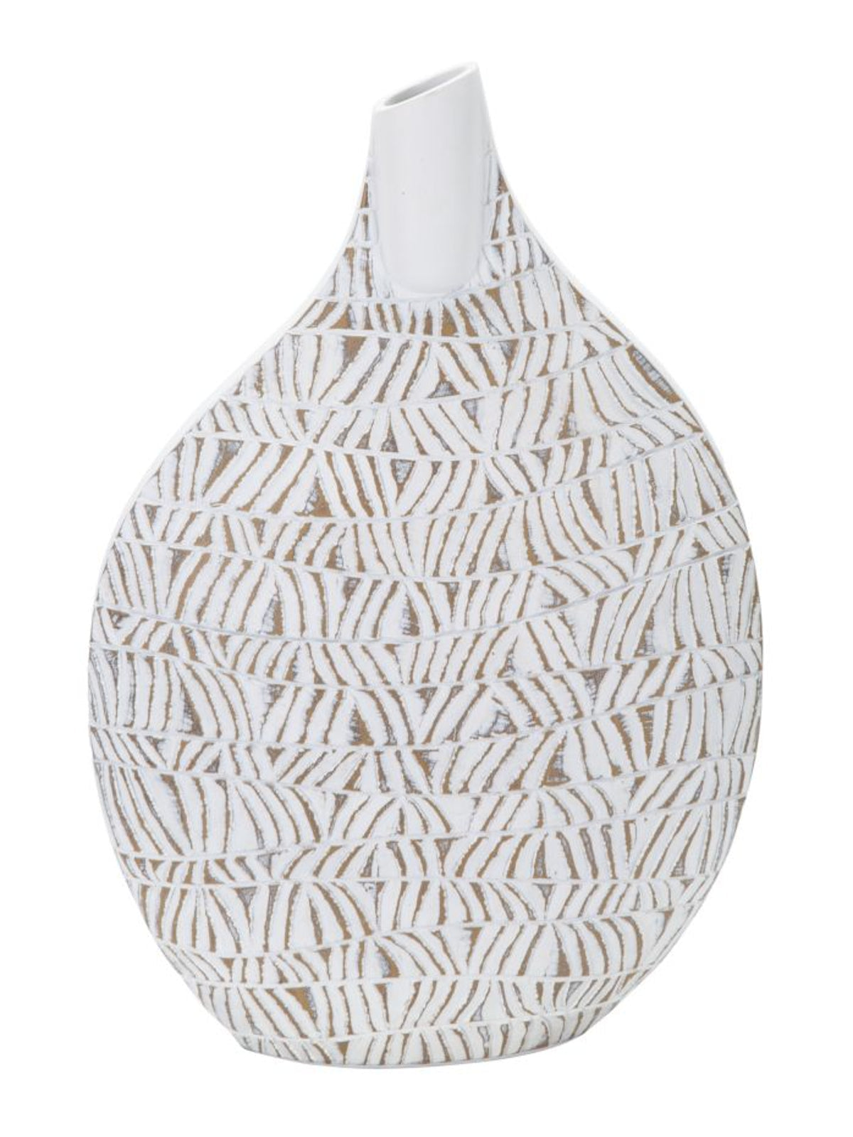 Vaso decorativo in resina bianca, 30,5x11,5x46,5 cm – Nairobi