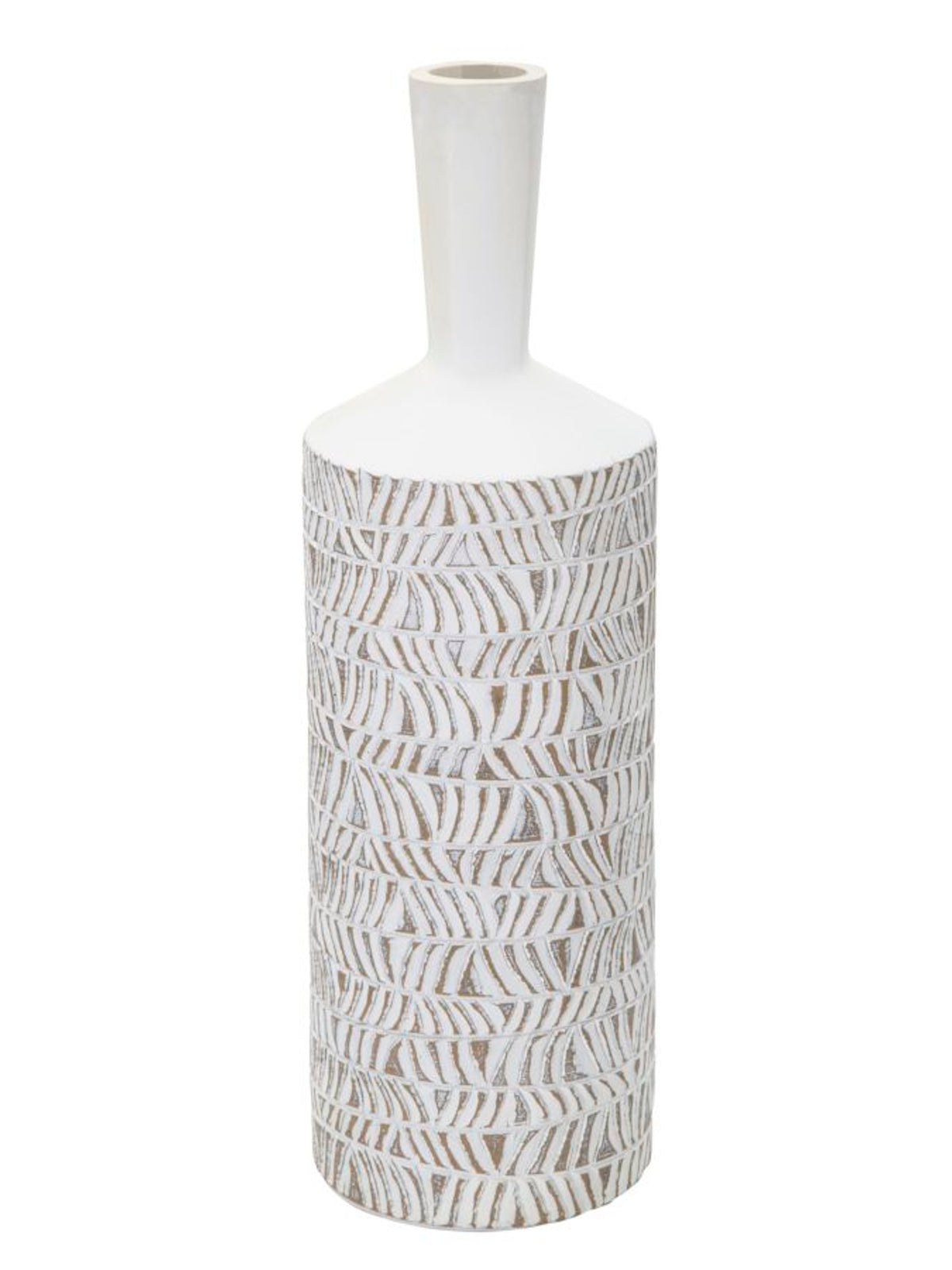 Vaso decorativo in resina bianca, Ø15x49,5 cm – Nairobi Bottle