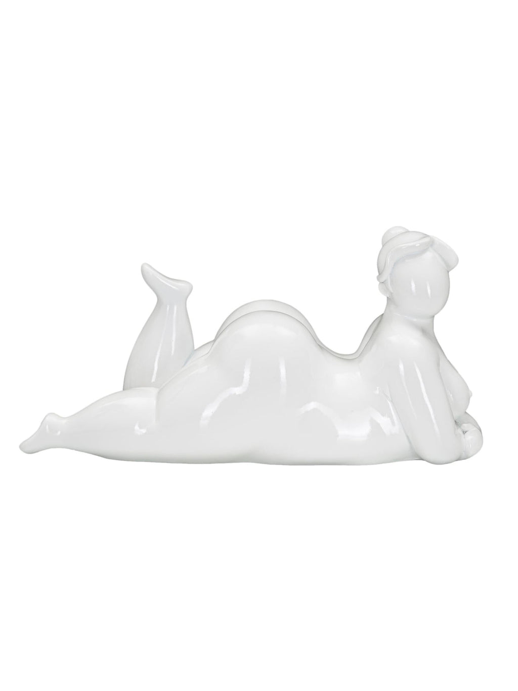 Scultura decorativa in resina bianca, 32x12,5x16 cm – Donnina Yoga Relax
