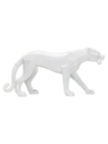Scultura decorativa in resina bianca, 70x18x32,5 cm – Pantera