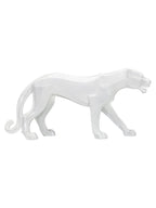 Scultura decorativa in resina bianca, 70x18x32,5 cm – Pantera