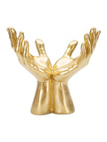 Scultura decorativa in resina oro, 25x15x24 cm – Mani Peace