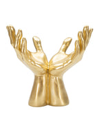 Scultura decorativa in resina oro, 25x15x24 cm – Mani Peace