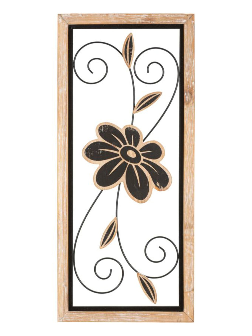 Pannello decorativo da parete in ferro marrone, 26x2,5x60 cm – Koman