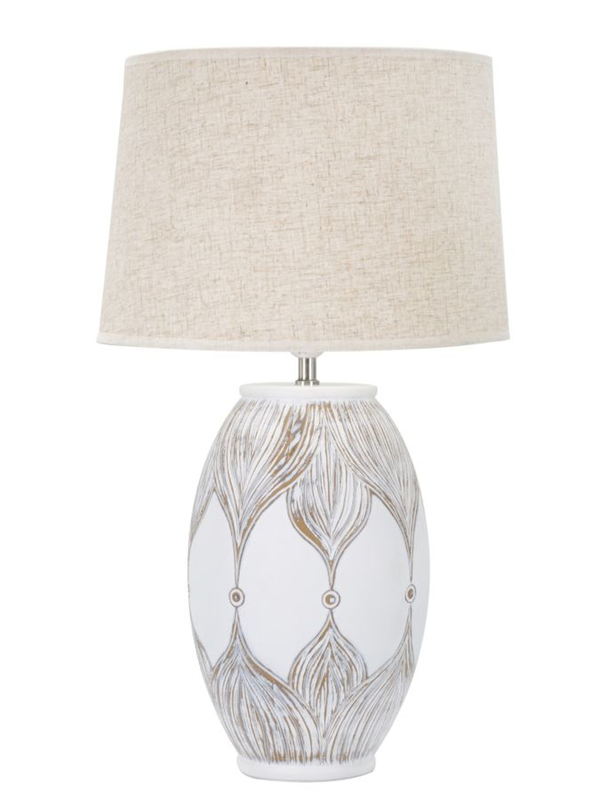 Lampada da tavolo in resina bianca, Ø38x67 cm – ovale Atene