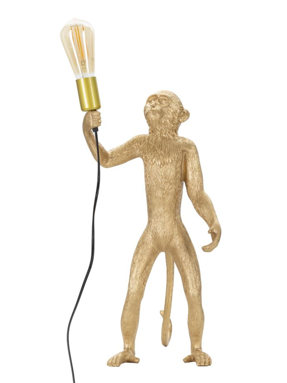 Lampada da tavolo in resina oro, Ø26x34x55 cm – Monkey