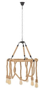 Lampadario Rope Circle, Ø64x90 cm