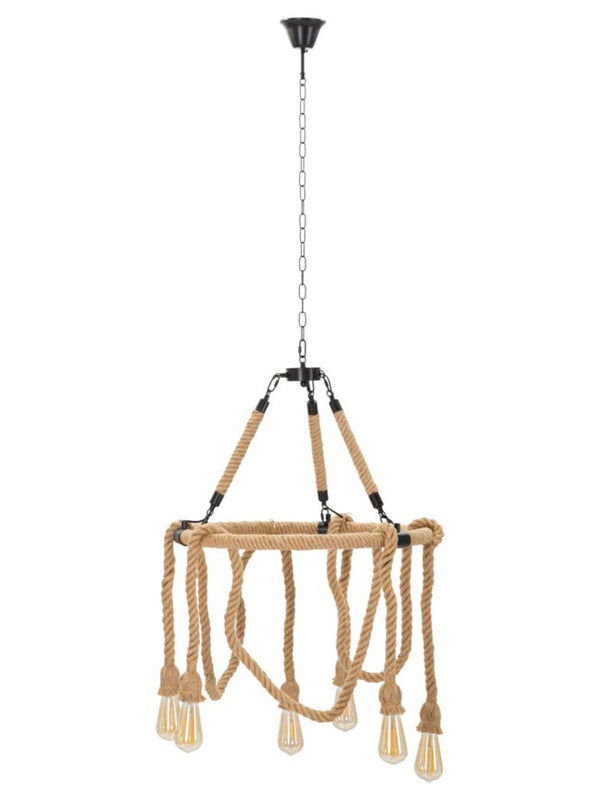 Lampadario a sospensione in metallo, Ø64x90 cm – Rope Circle