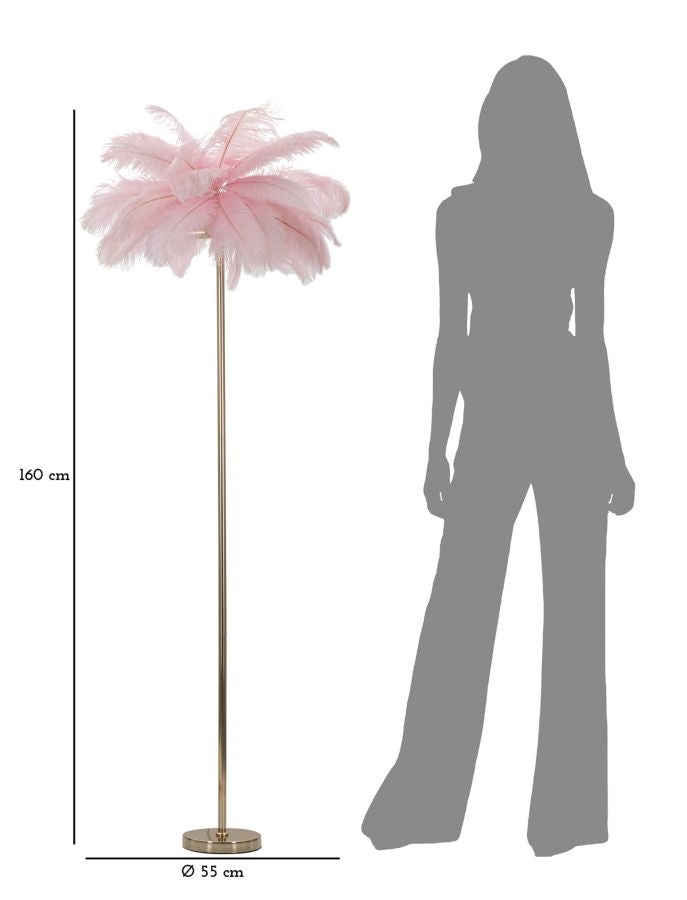 Lampada da terra Palm Rosa, Ø55x160 cm