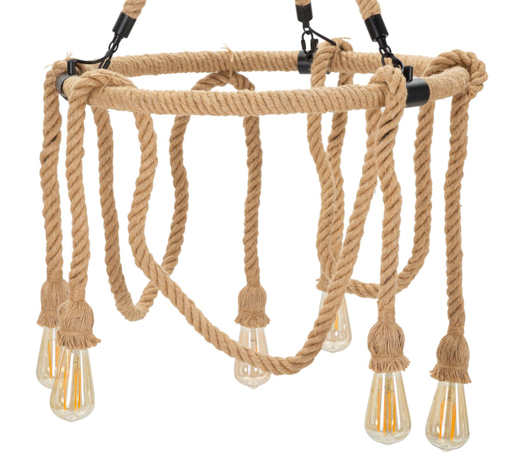 Lampadario Rope Circle, Ø64x90 cm