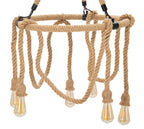 Lampadario Rope Circle, Ø64x90 cm