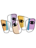 Pannello decorativo da parete in metallo multicolore, 120x2x72 cm – Eyes