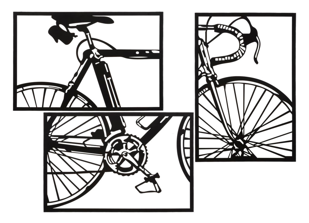 Pannello da muro Bike set 3pz, 40x1,3x60 cm