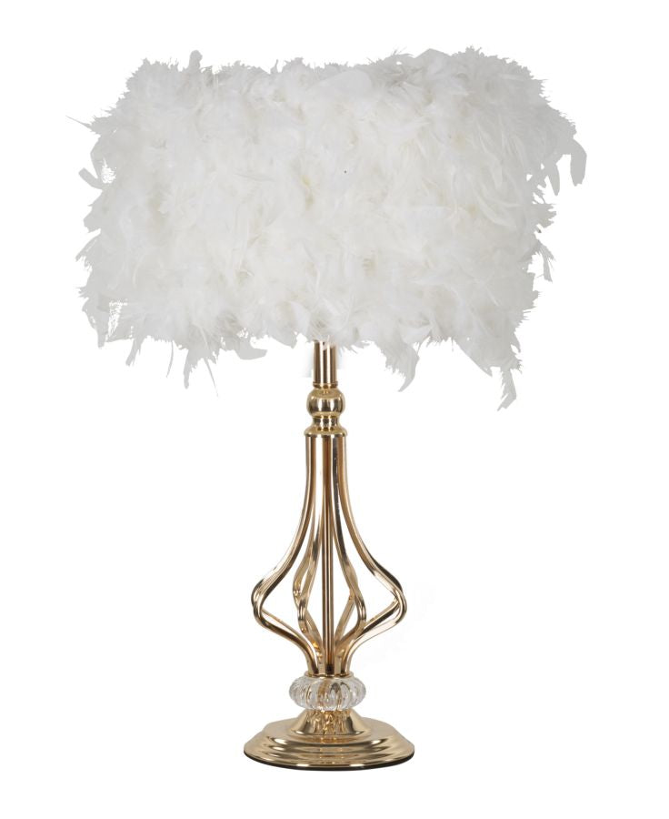 Lampada da tavolo Tarty bianca, Ø25x54 cm