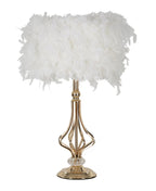 Lampada da tavolo Tarty bianca, Ø25x54 cm