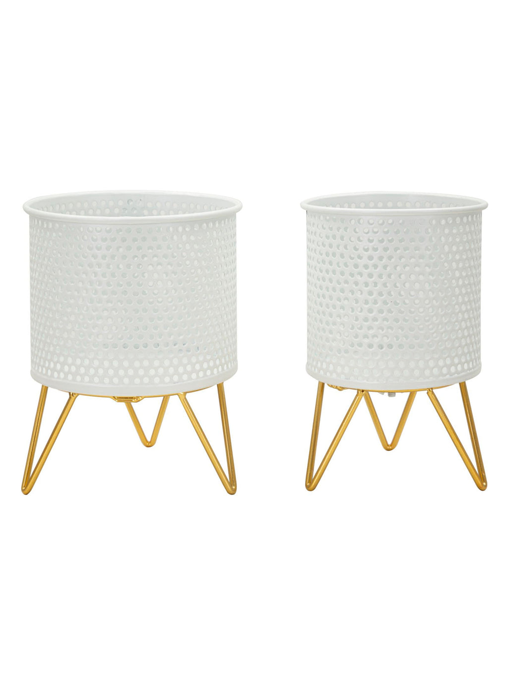 Portavaso da terra in metallo oro, Ø16x20-13x20 cm – Gaspy