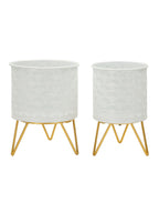 Portavaso da terra in metallo oro, Ø16x20-13x20 cm – Carly