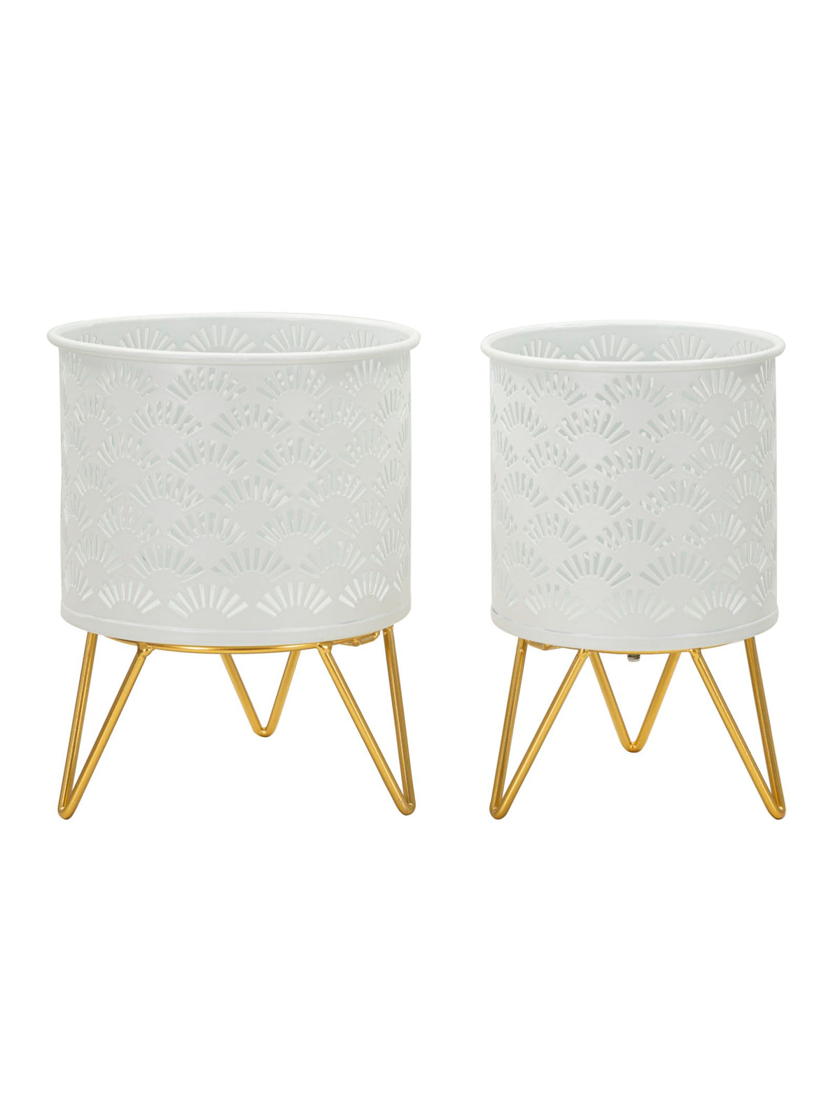 Portavaso da terra in metallo oro, Ø16x20-13x20 cm – Carly