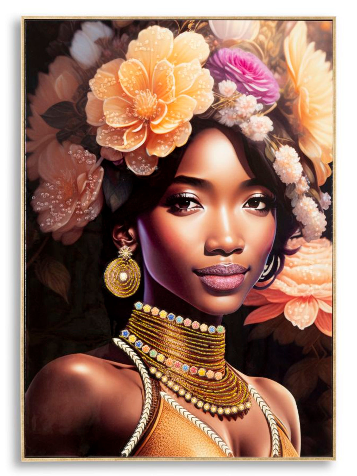 Quadro decorativo in metallo multicolore, 72x4,5x102 cm – Dipinto su Tela