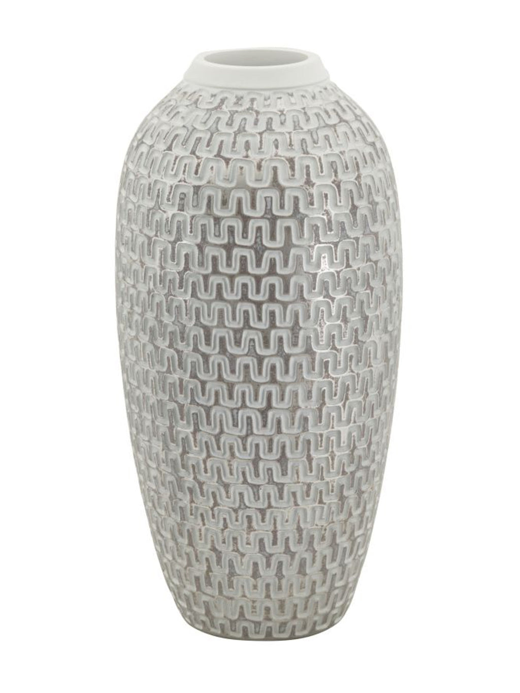 Vaso decorativo in resina argento, Ø21x43 cm – Wave