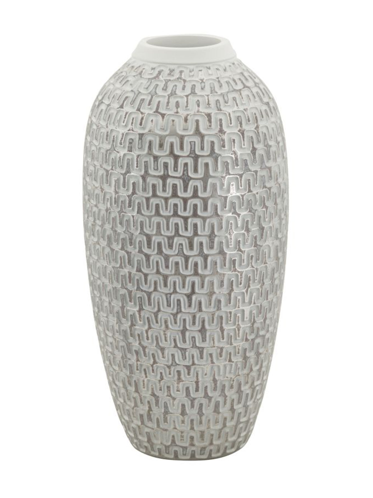 Vaso decorativo in resina argento, Ø21x43 cm – Wave