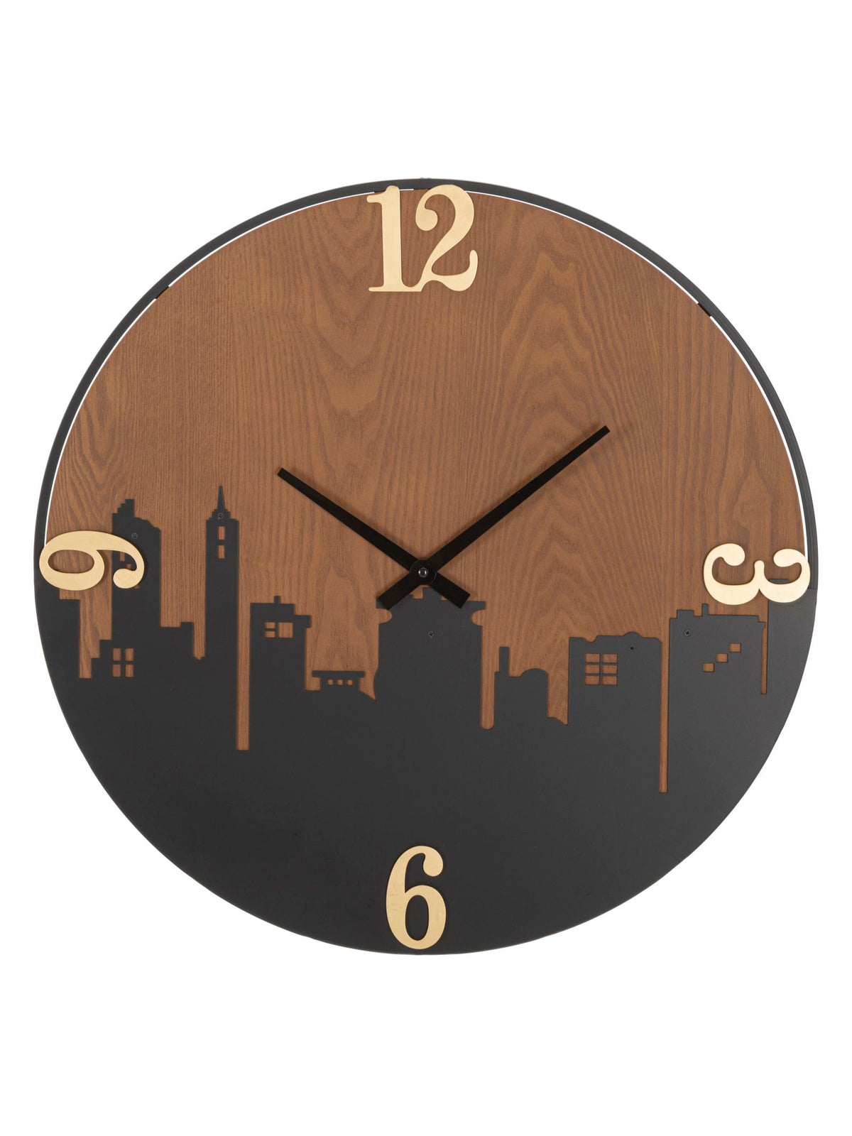 Orologio da parete in metallo nero, Ø60x2 cm – City