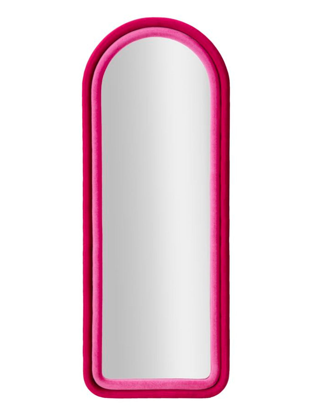 Specchio da parete in velluto fucsia, 60x4x160 cm – Cloe
