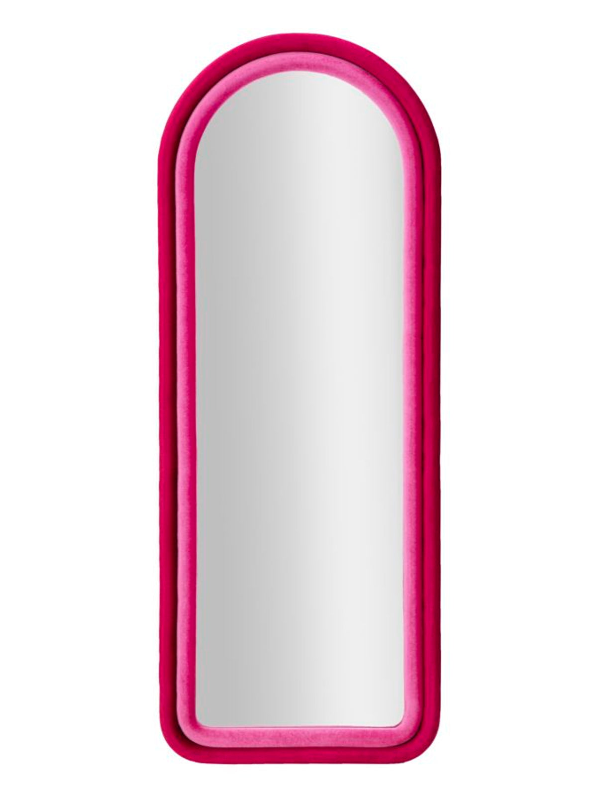 Specchio da parete in velluto fucsia, 60x4x160 cm – Cloe