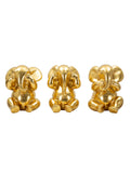 Scultura decorativa in resina oro, Ø15,5x20,5 cm – Elefante Non Vedo/non